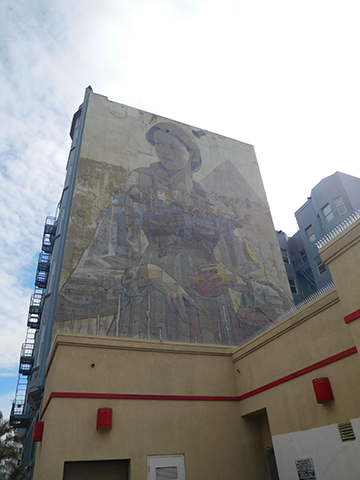 lady with apples san francisco street art 